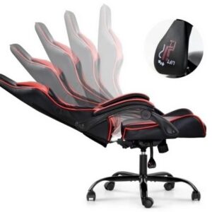 Silla Gamer Lumax ROM Negro/Rojo Reclinable