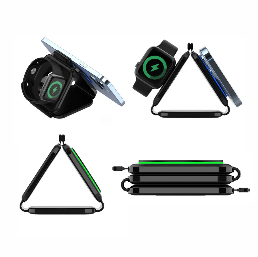 Cargador Inalámbrico Unitek 3 en 1 plegable - Imagen 4