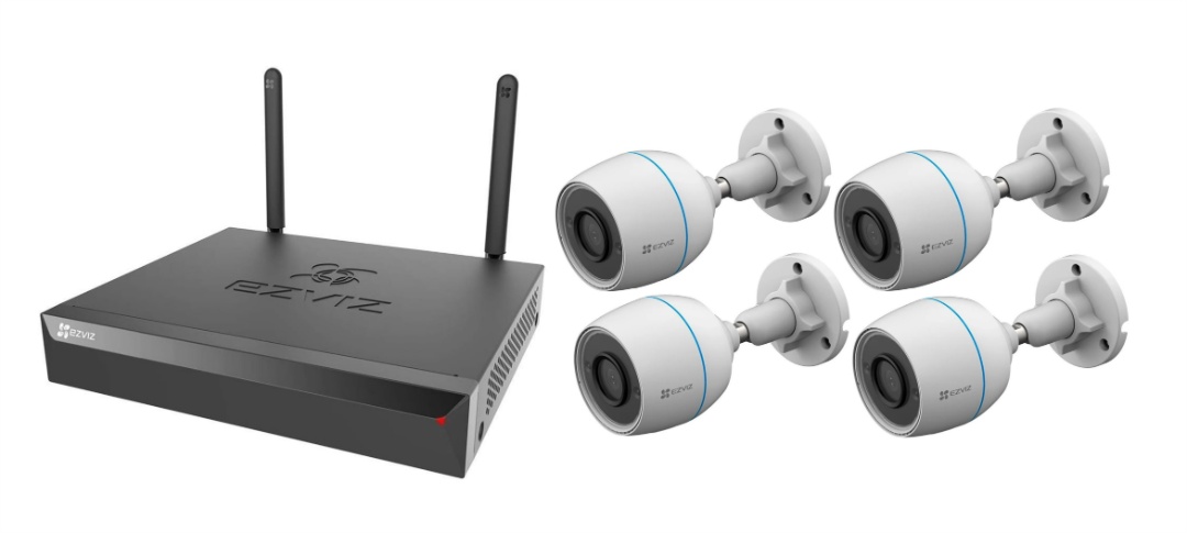Kit de Vigilancia Ezviz X5S NVR 5MP + 4 Cámaras H3c Full HD Wi-Fi Exterior