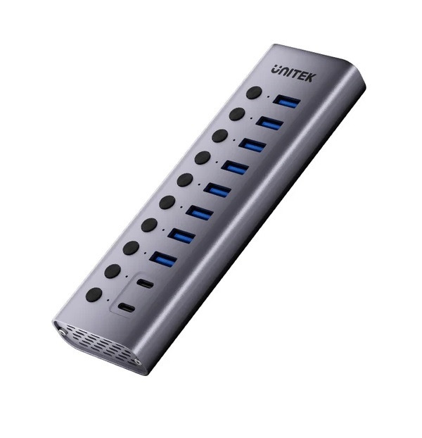 HUB USB-C Unitek 10 en 1 5Gbps con interruptor - Imagen 2