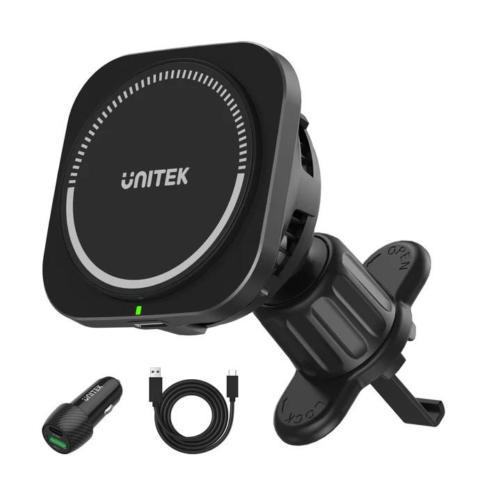 Cargador Unitek inalámbrico rápido Magsafe para Auto - Imagen 3