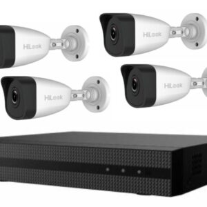Kit NVR HiLook 4 Canales 4MP con 4 Cámaras Bullet IP PoE 2MP