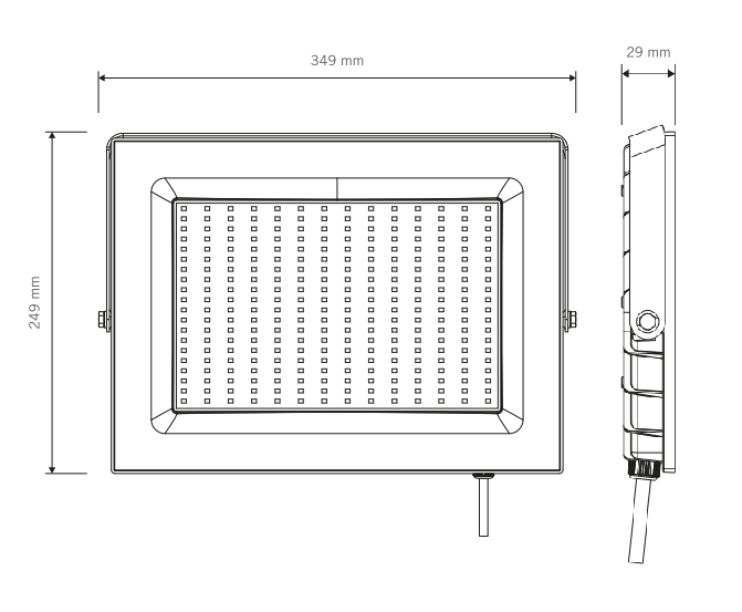 Foco LED Vivion 200w negro IP65 (luz fria) - Imagen 3