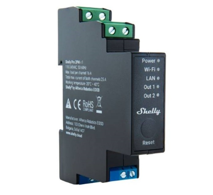 Rele Shelly Pro 2PM Wi-fi DIN Dual - Imagen 2