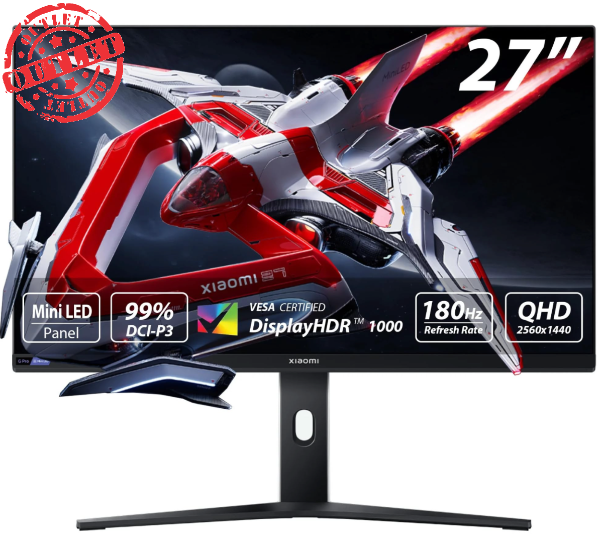 Monitor Gamer Xiaomi Mini LED G Pro 27" WQHD 180Hz 1ms (con detalles)