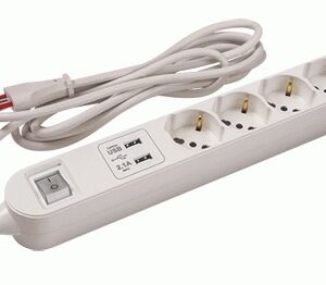 Alargue 3 metros 4xSchuko (3L) a ficha 3L + 2xUSB Conatel