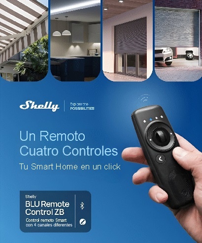 Control Remoto Shelly BLU ZB Bluetooth Zigbee 4 Canales - Imagen 2