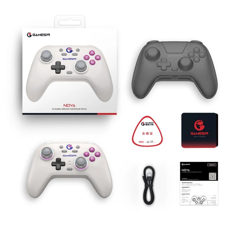 Joystick GameSir T4 Nova HD Rumble blanco Bluetooth - Imagen 3
