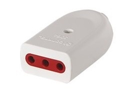 Ficha 3L hembra con tierra blanco Conatel
