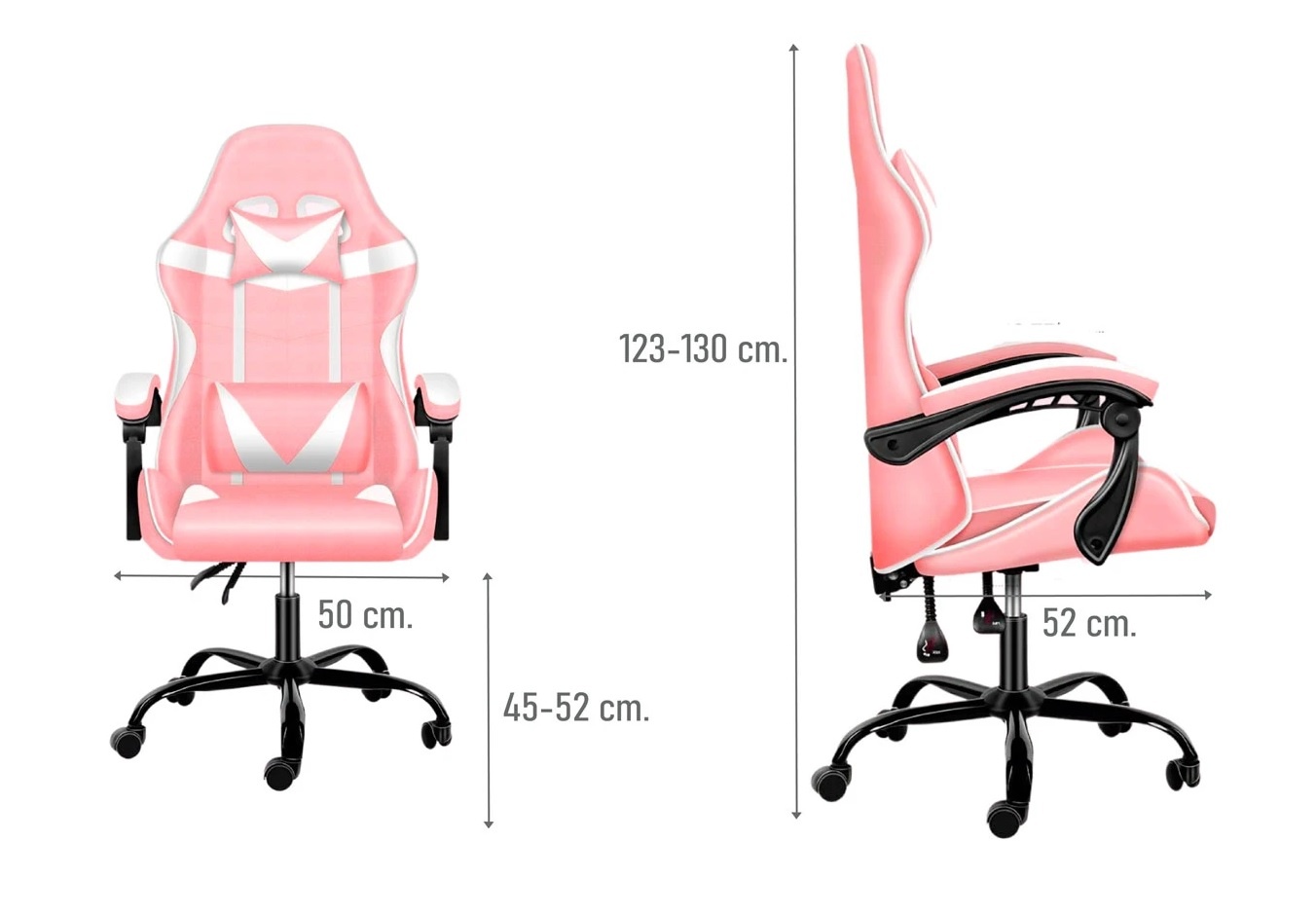 Silla Gamer Lumax ROM rosa/blanca - Imagen 2