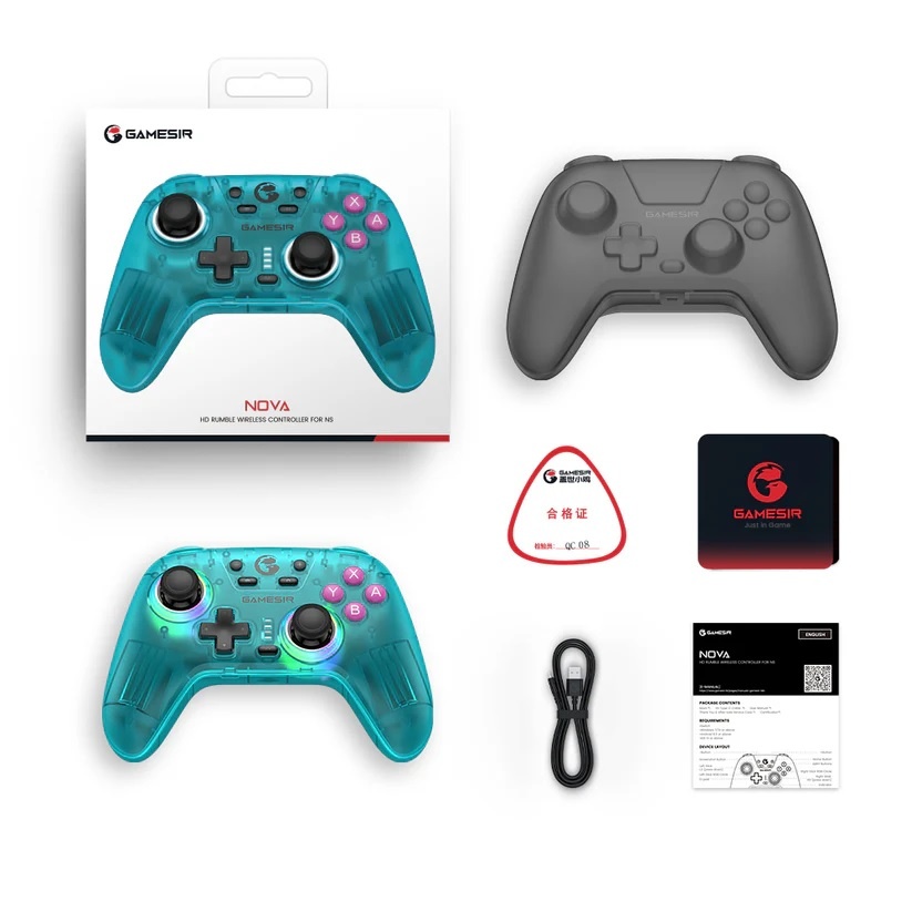 Joystick GameSir T4 Nova HD Rumble verde azulado Bluetooth - Imagen 3