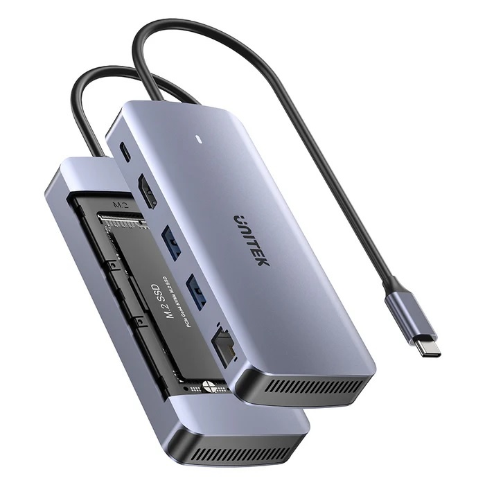 HUB USB-C Unitek 6 en 1 10Gbps con slot M.2 - Imagen 2