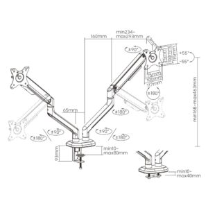 Soporte doble para monitor gaming hasta 32''