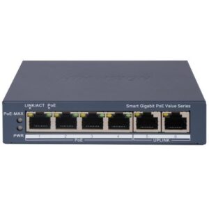 Switch PoE Hikvision Administrable 6 Puertos Gigabit 45W