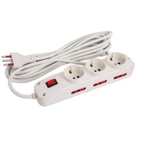 Alargue 3 metros 3xSchuko 6x3L a ficha 3L Conatel