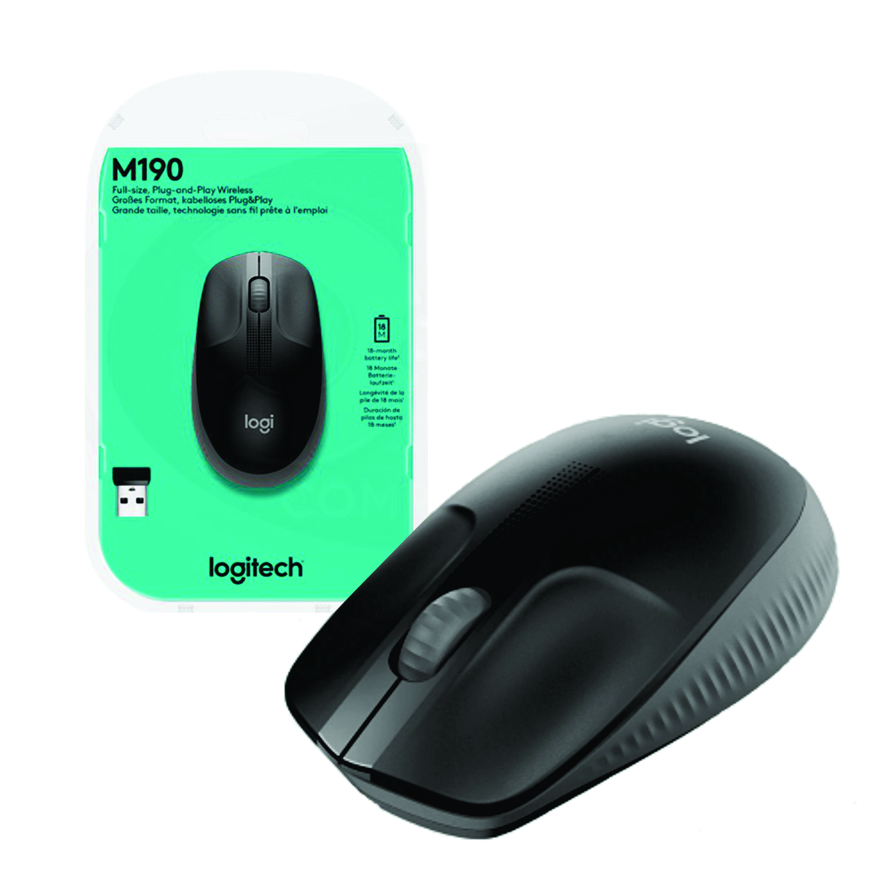 Mouse Logitech M190 Inalámbrico Negro