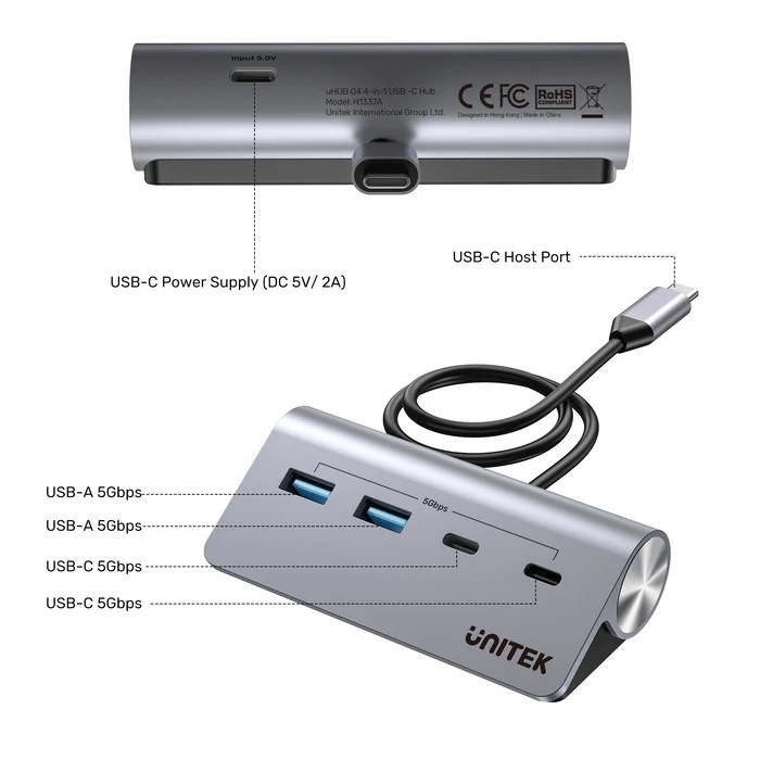 HUB USB-C Unitek 4 en 1 - Imagen 3
