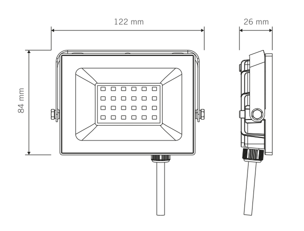 Foco LED Vivion 20w negro IP65 (luz fria) - Imagen 2