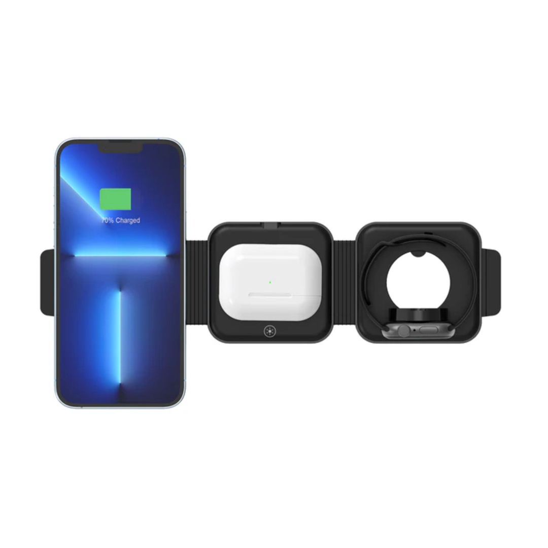 Cargador Inalámbrico Unitek 3 en 1 plegable
