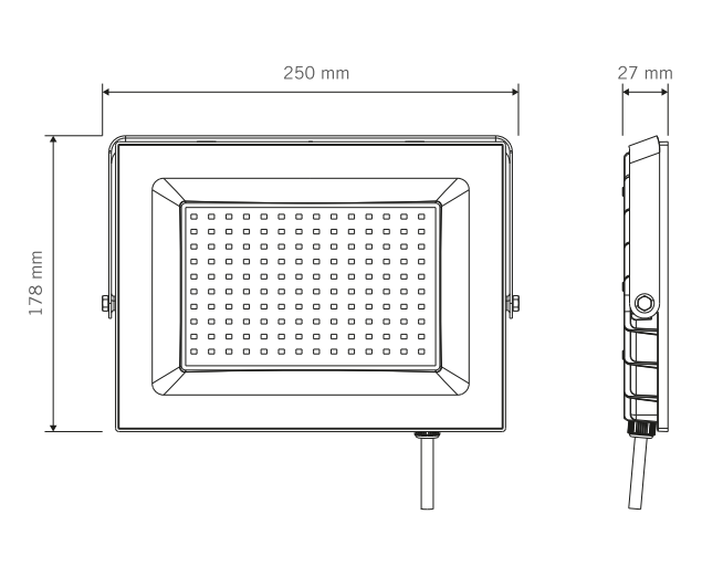 Foco LED Vivion 100w negro IP65 (luz fria) - Imagen 2