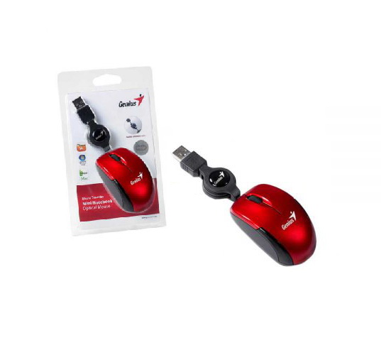 Mini Mouse Genius Retráctil USB Rojo - Imagen 2