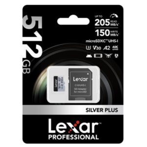Memoria microSDXC Lexar Professional 512GB Silver Plus