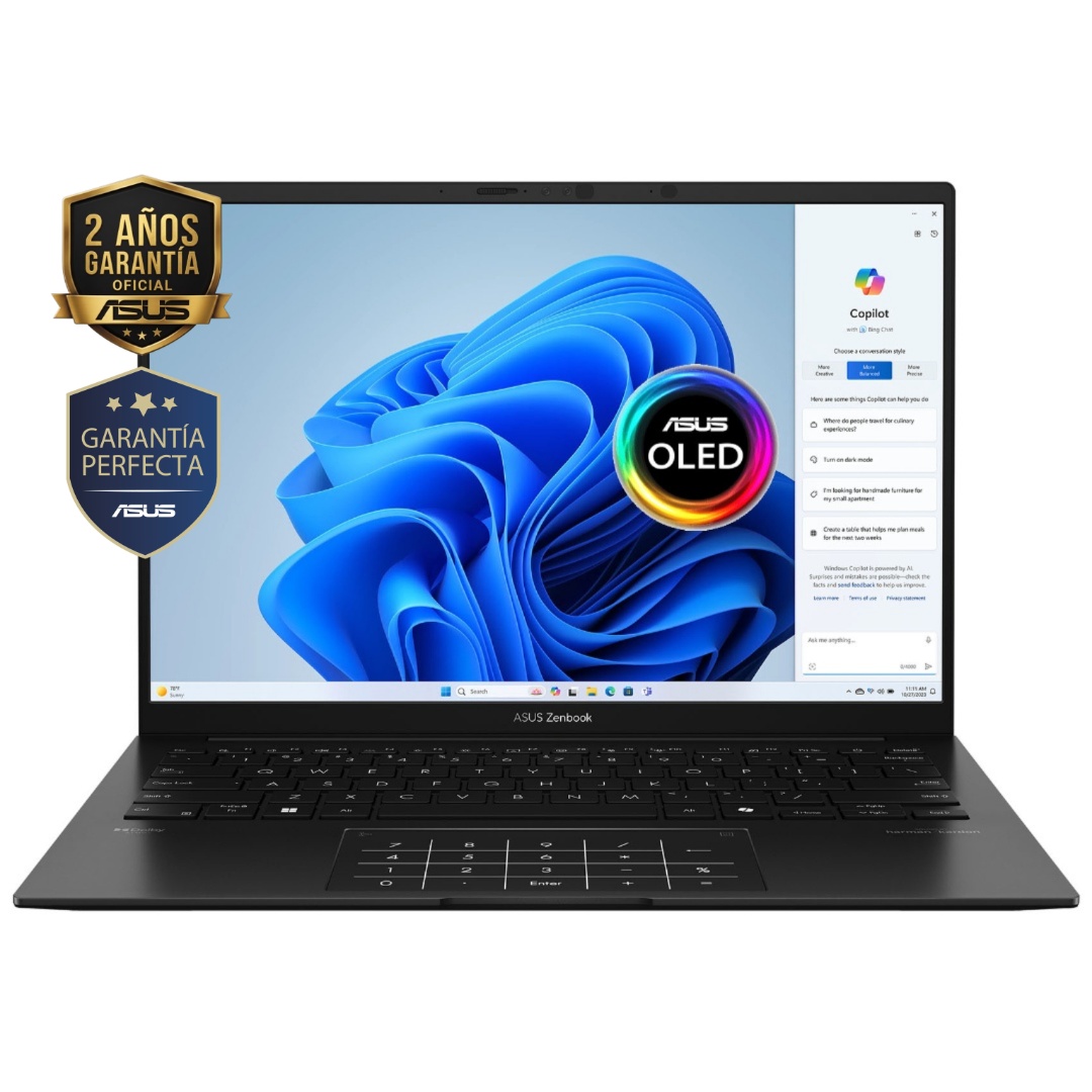 Notebook Asus Zenbook Ryzen AI 7 445 4.6Ghz, 16GB, 1TB SSD, 14" OLED - Imagen 4