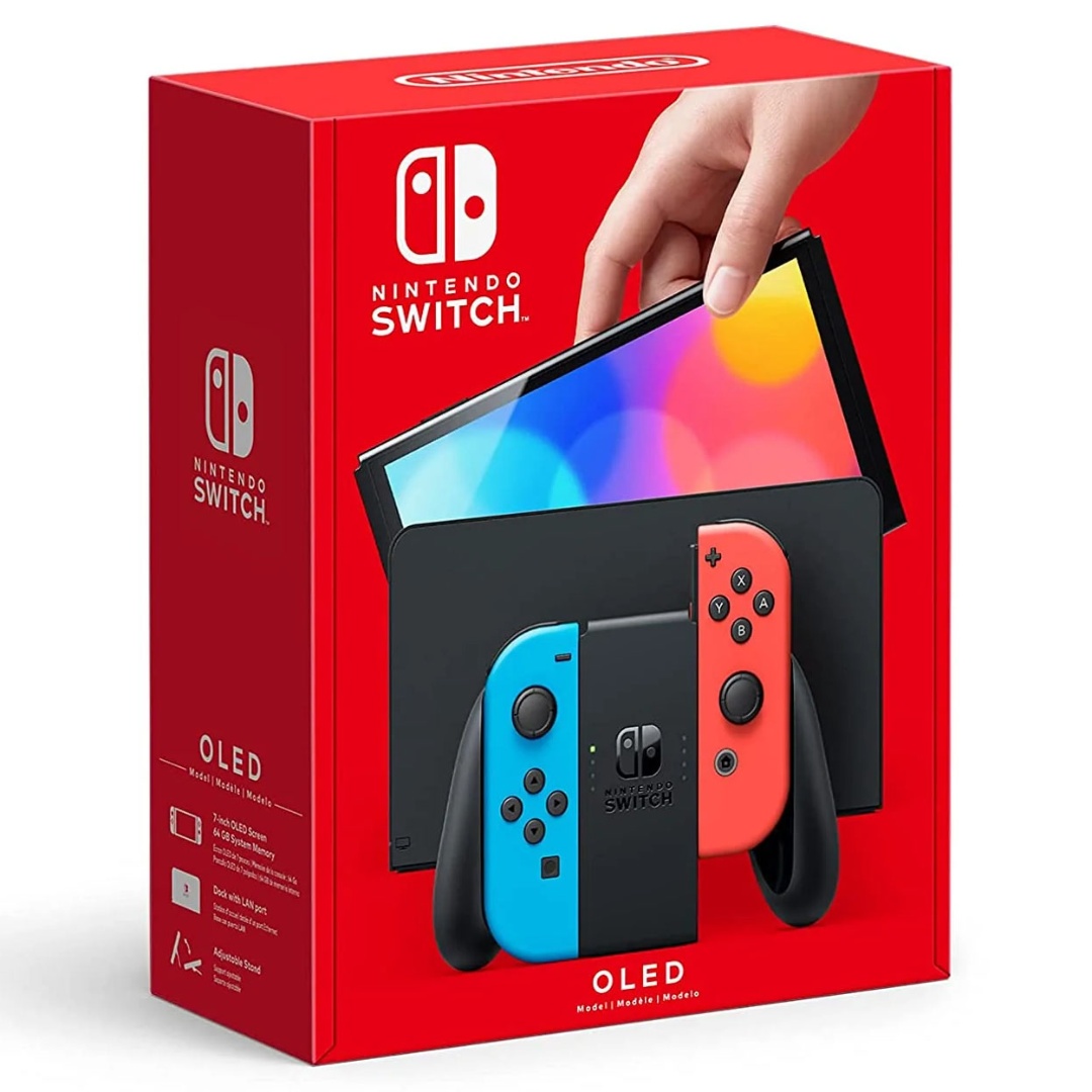 Consola Nintendo Switch OLED Neon Pantalla 7" Azul y Rojo
