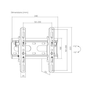 Soporte de pared Brateck inclinable para TV 23-43''