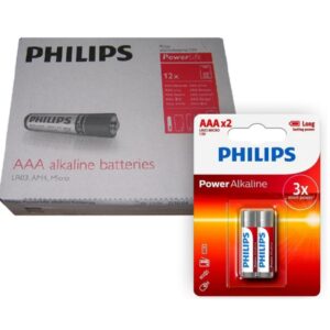 Pilas alcalinas Philips AAA 1.5V Pack 12 Blister x 2 unidades