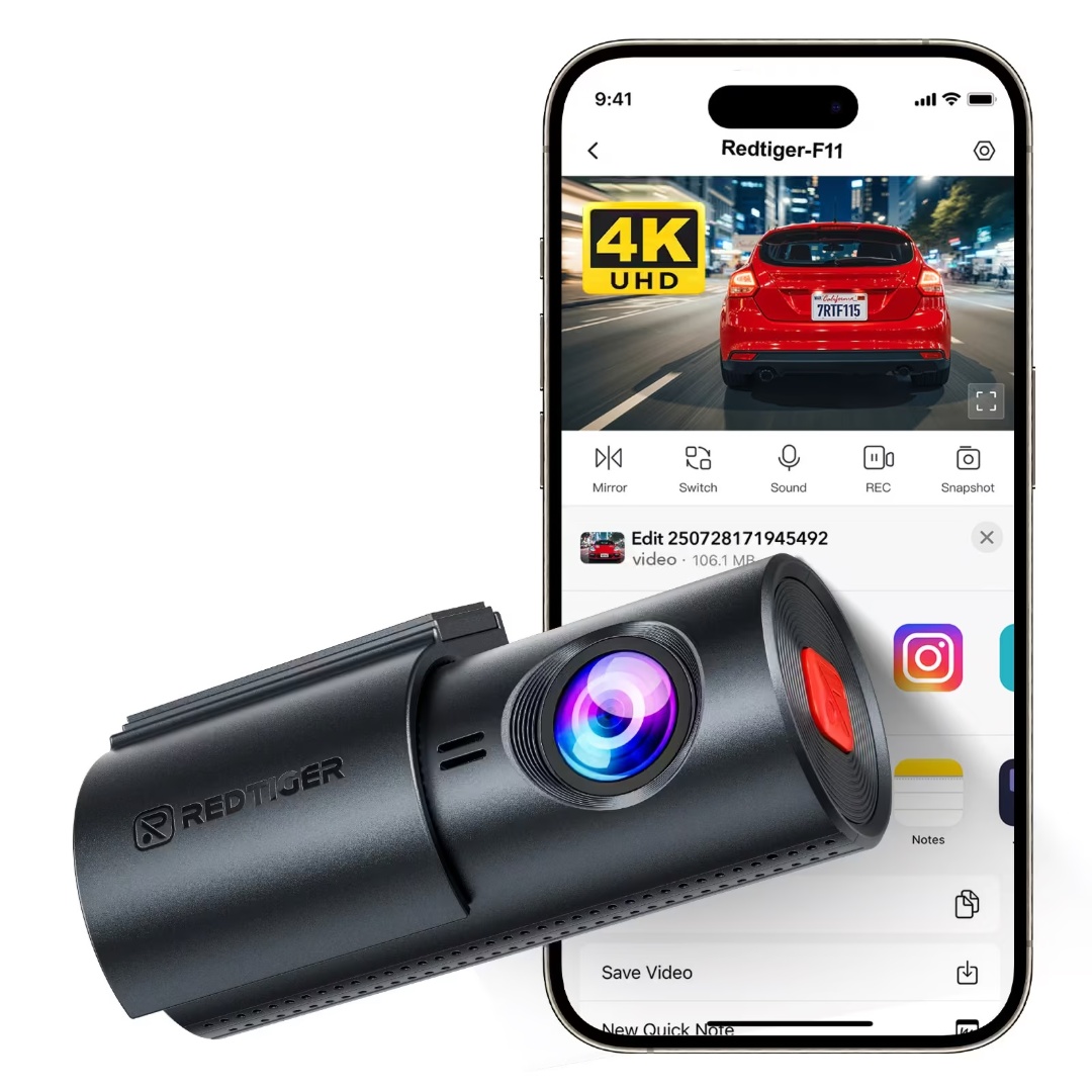 Dashcam Redtiger F11 4K UHD Frontal con WiFi y Monitoreo - Imagen 2