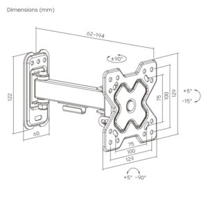 Soporte de pared Brateck Full-Motion para TV hasta 32''