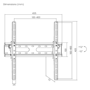 Soporte de pared Brateck inclinable para TV 32-70''