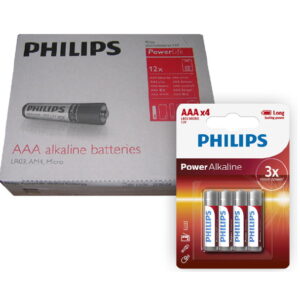 Pilas alcalinas Philips PowerLife AAA 1.5V Pack 12 Blister x 4 unidades