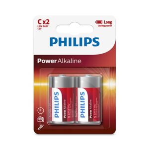 Pilas alcalinas Philips C 1.5V Blister x 2 unidades