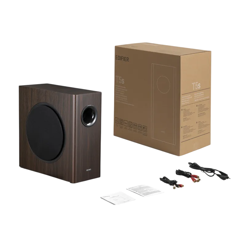 Subwoofer Edifier T5s 70W RMS 8" Marron - Imagen 2